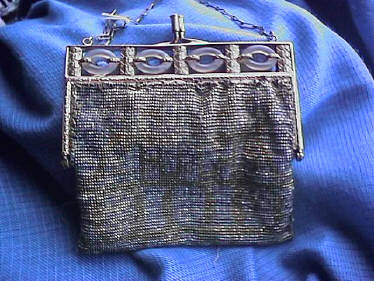 quartz clasp bronze & silver beaded bag