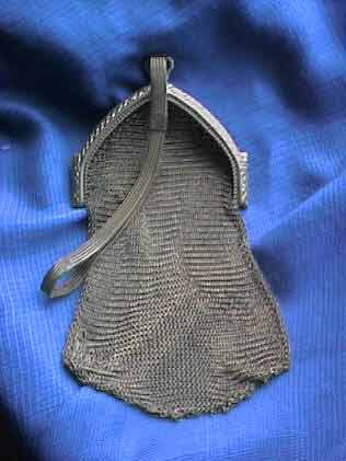 Silver mesh wrist purse