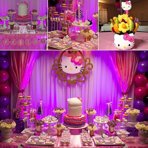 dessert table with cake and cupcake