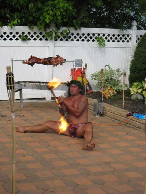 Polynesian fire dancer