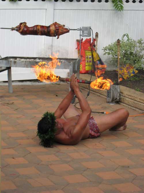 Polynesian fire dancer