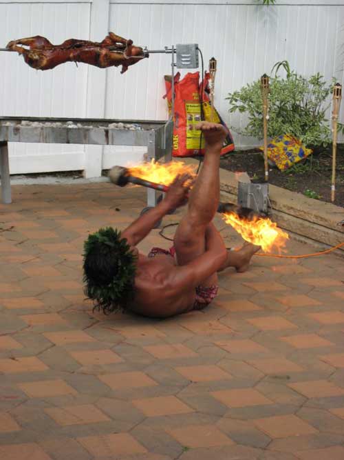 Polynesian fire dancer
