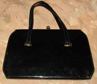 Vintage Black Patent Leather Handbag