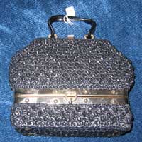 Vintage Black Italian Raffia Handbag