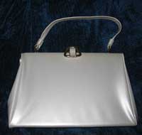 White Pearl Vinyl Handbag