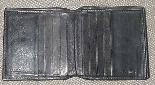 black leather Prada wallet