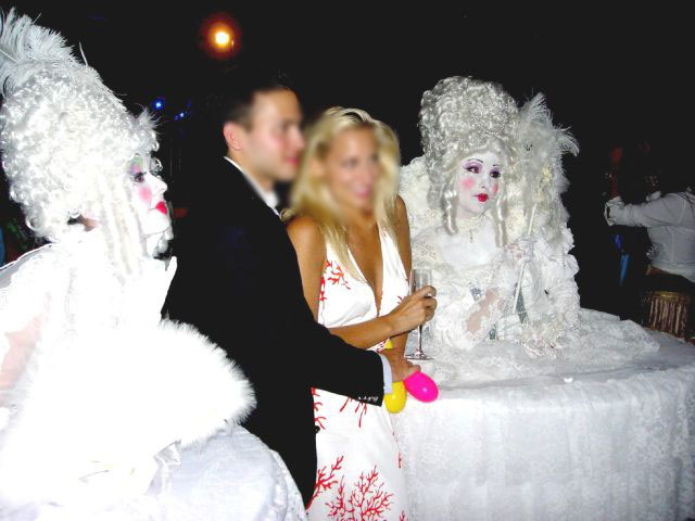 White Venetian Style Human Tables 