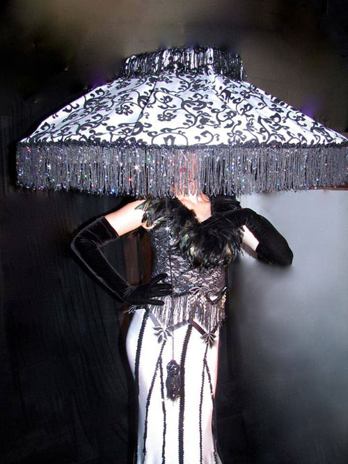 Ert style costume with lit-from-within shade