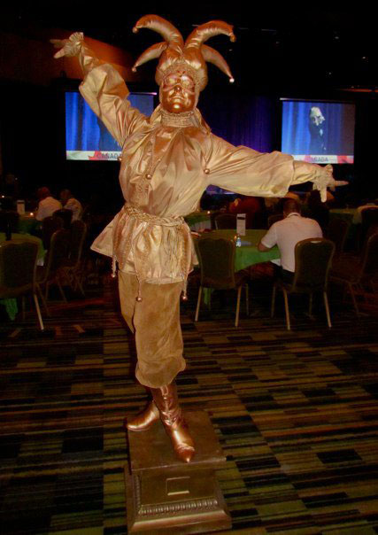 Golden Jester Living Statue 