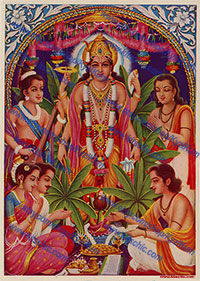Lord Krishna Vintage Print