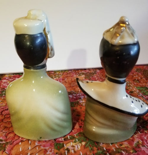 Porcelain busts - Asian Couple back