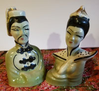 Porcelain Chinoisie - Asian Couple - Busts