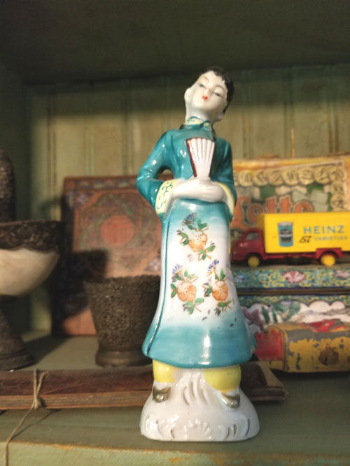 Chinese woman ceramic figurine