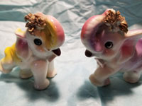 pink yellow elephant salt and pepper shakers