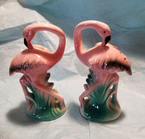 Sasparilla Pink Flamingo salt & Pepper Shakers