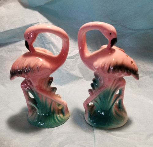 Pink Flamingo Salt and Pepper Shakers