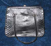 Vintage Black Snakeskin Handbag