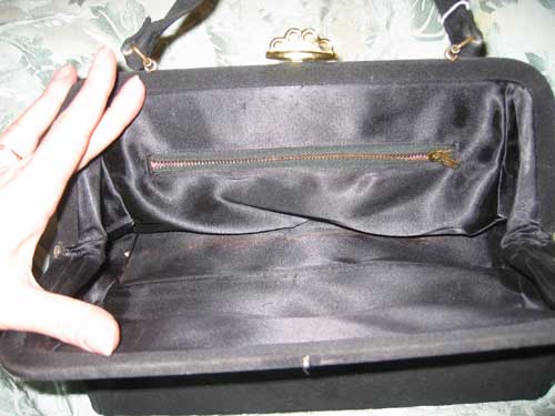 Black Suede Handbag - Vintage
