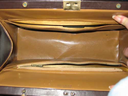 vintage brown calfskin handbag