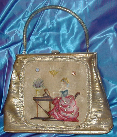 Gold Needlepoint Bag