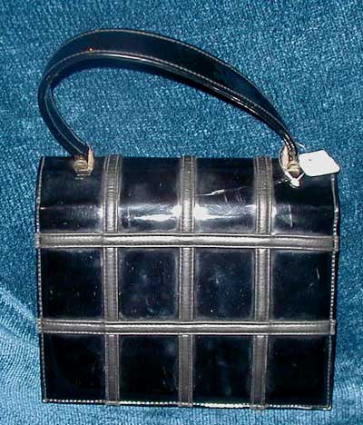 Meyers black patent leather 60's purse