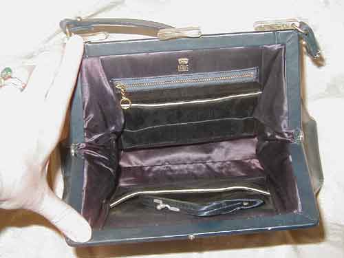 Lewis 1950's navy handbag