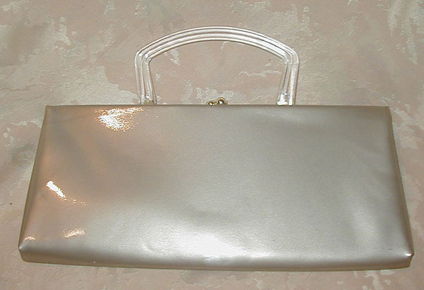 Vintage 60's clutch purse with Lucite handle