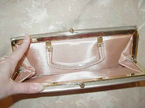Vintage 60's clutch purse with Lucite handle
