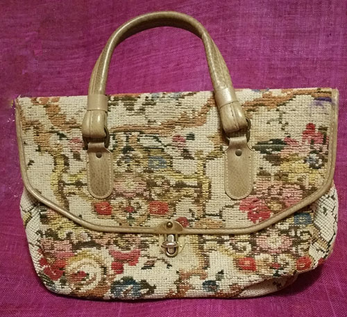 Vintage Beige Floral  Tapestry handbag
