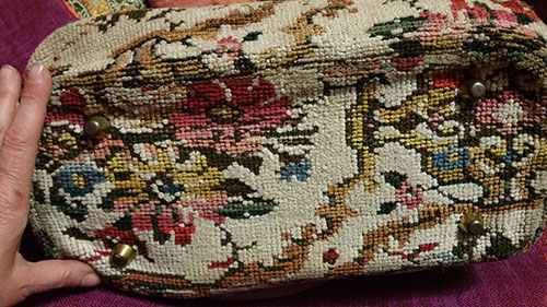 Vintage floral tapestry bag