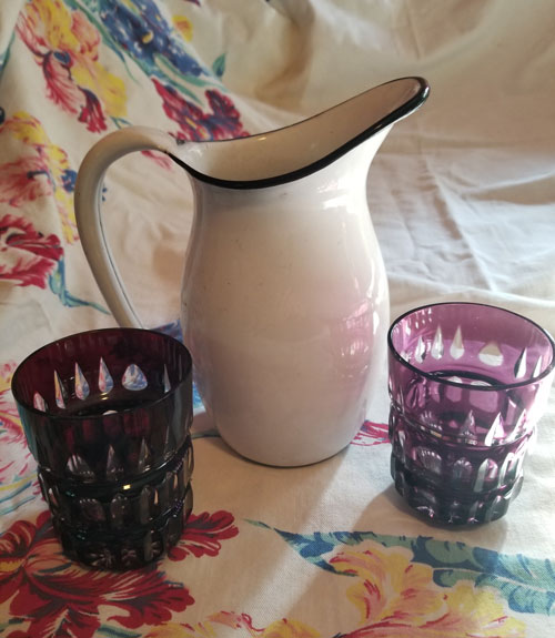 Vintage White Farmhouse Enamel Vase