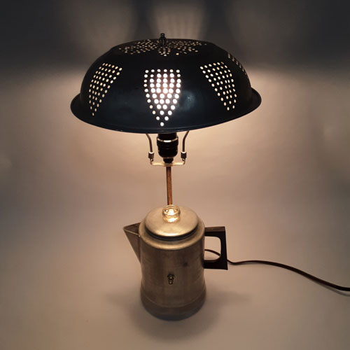 handmade Percolator Collander Lamp