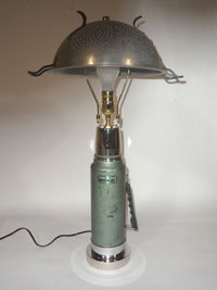 Repurposed Lamp from vintage thermos and collander