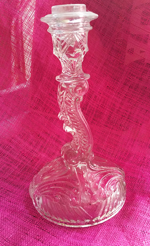 Sculptured Crystal Candlestick