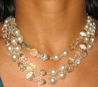 Vintage Crystal and Pearl Necklace