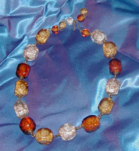 Autumn-Colored Glass Bead Vintage Necklace