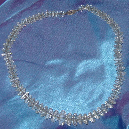 Vintage Crystal Necklace - Flat Beads