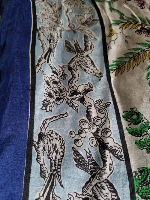 large silk scarf bird design