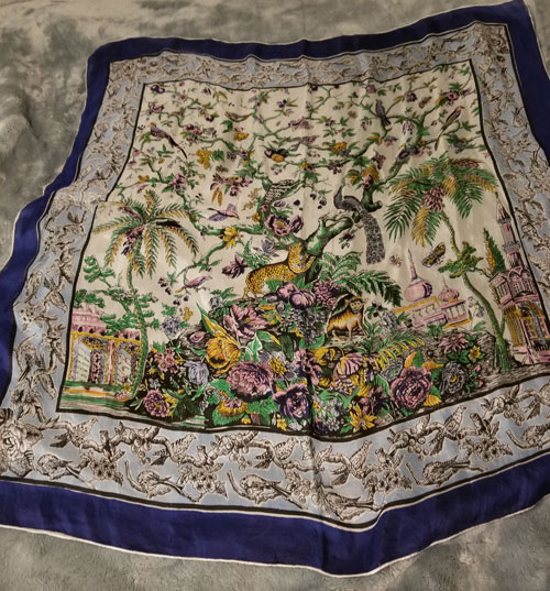 Indian Garden Large Silk Scarf