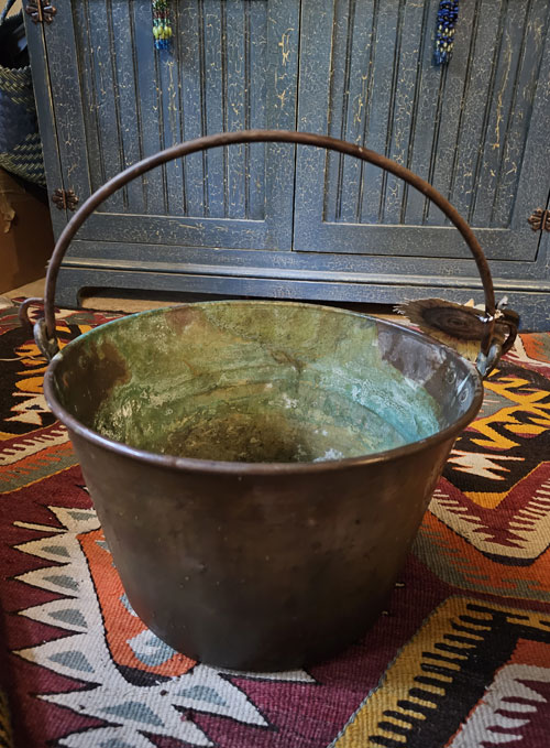 Antique Copper Firewood Bucket