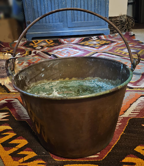 Antique Copper Firewood Bucket