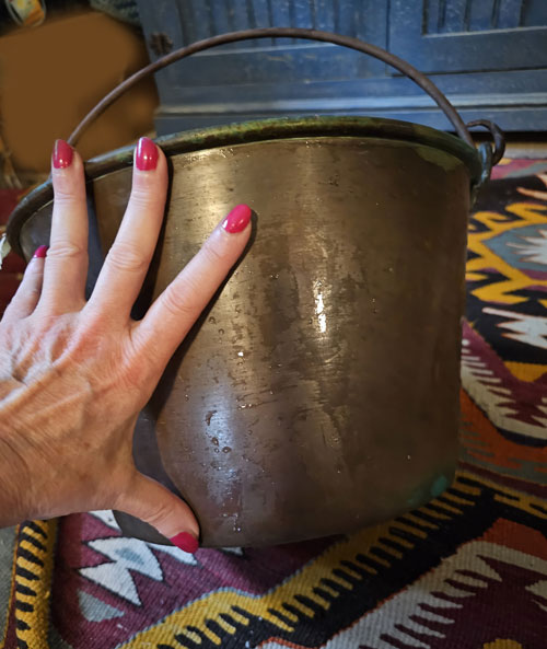 Antique Copper Firewood Bucket