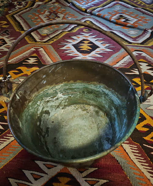 Antique Copper Firewood Bucket