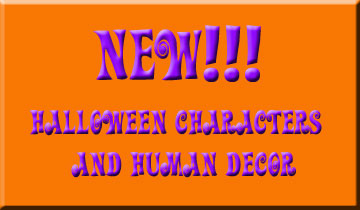 Halloween characters and human decor