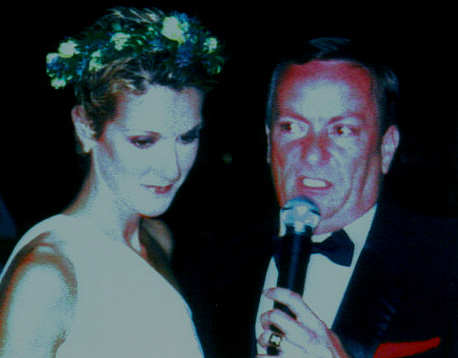 Frank Sinatra impersonator with Celine Dion