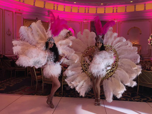 Large White Feathered Showgirl Costumes 