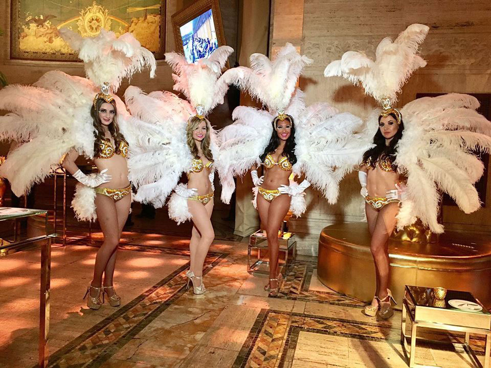 White Feathered Showgirls 