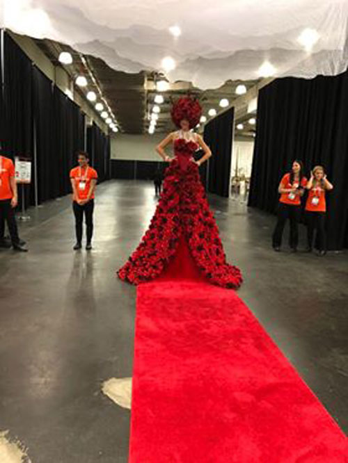 Rose-Covered Human Red Carpet 