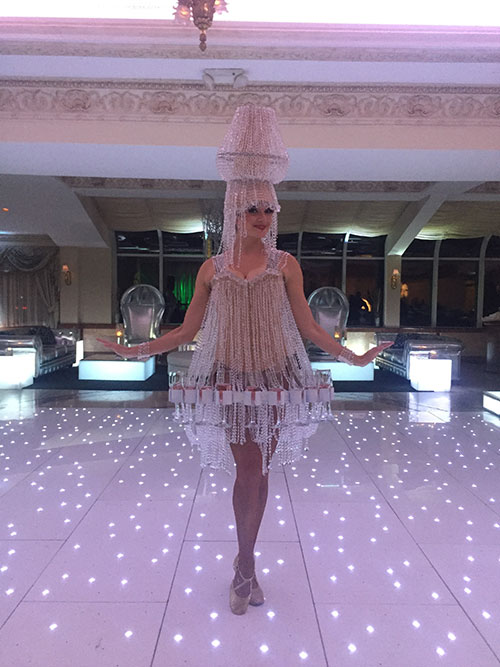 Light-Up Chandelier Dress (holds Champagne glasses)