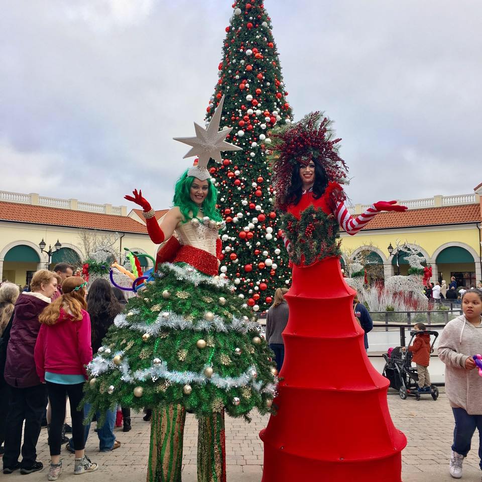 Christmas Tree and Red Carpet on stilts